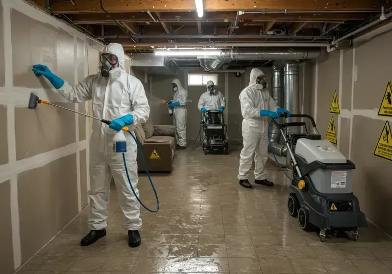 Basement Moisture Removal and Structural Drying process in Charlestown, NH